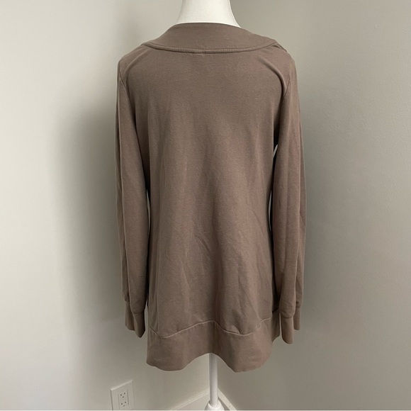 Anthropologie Saturday Sunday Olive Brown Tie Front Cardigan Jacket Sweater - Picture 4 of 9